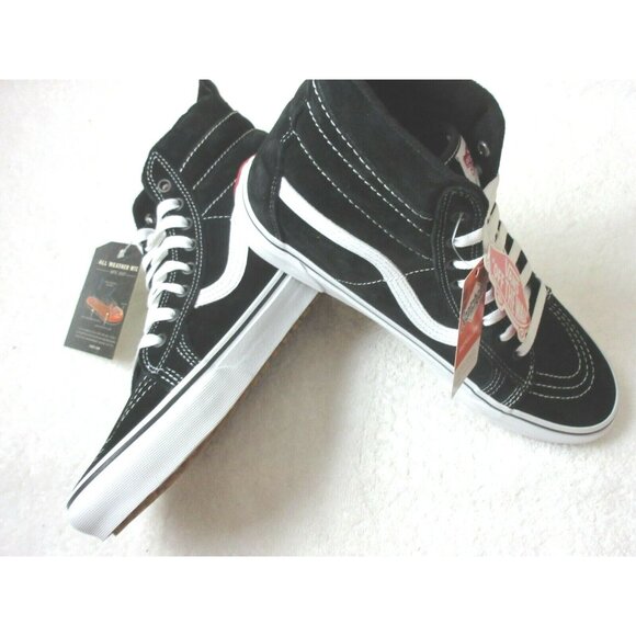Vans Women's Sk8-Hi MTE All Weather Suede Skate Boots Black True White Size 10 - Picture 4 of 5